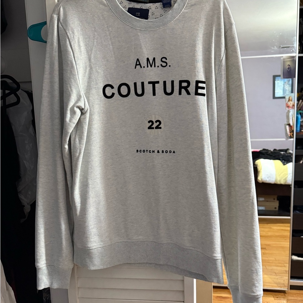 Scotch & Soda Gray Crewneck Sweater Soft Knit Classic
